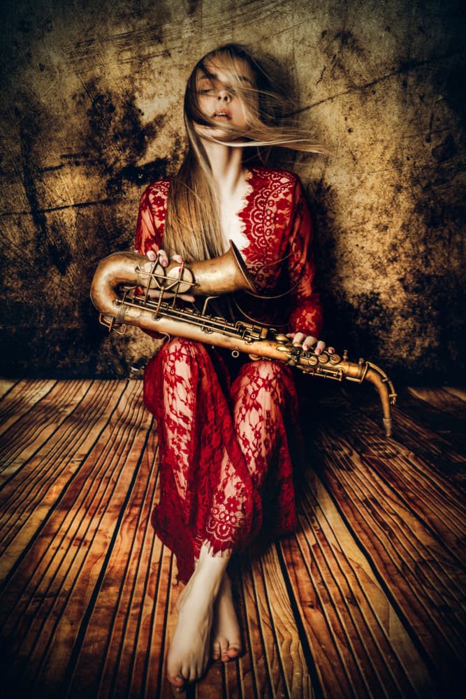 Soulful Saxophone Serenade by Ruslan Bolgov — canvas wall art