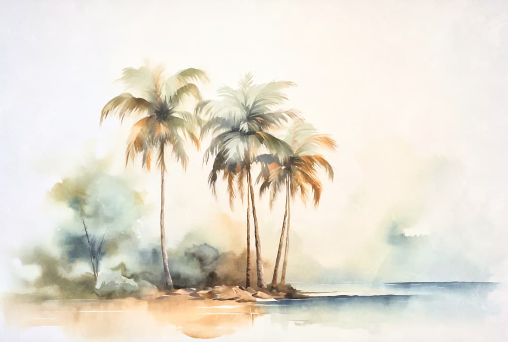 Serene Tropical Palms by Andrea Haase — canvas wall art