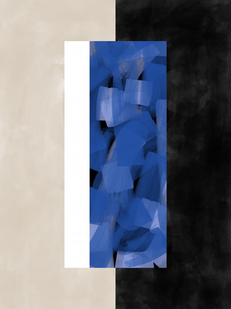 Geometric Blue Layers by Elena Ristova — canvas wall art