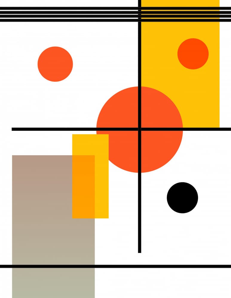 Orange Yellow Geometric Abstract by Nicholas — canvas wall art