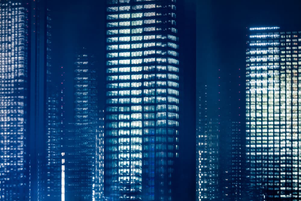 Blue City Night by Sasaki Makoto — canvas wall art