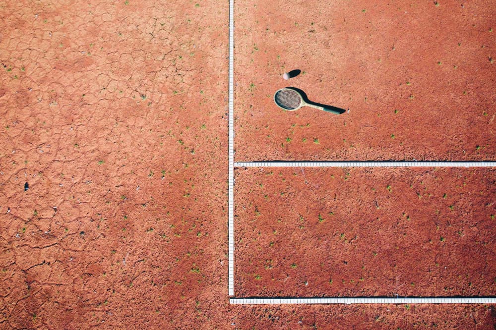 Cracked Clay Tennis Court by Dusan Ignac — canvas wall art