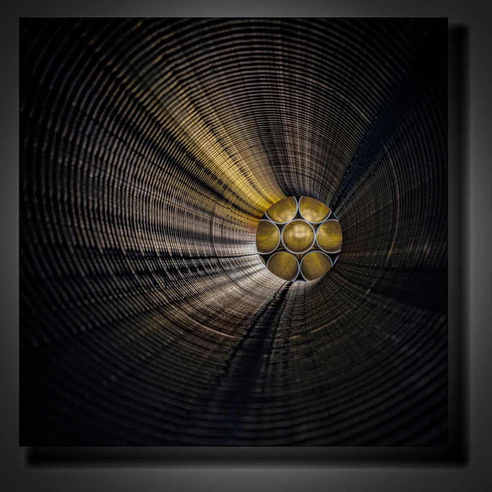Golden Tubes Deep Tunnel by Simon JG Ciappara FRPS — canvas wall art