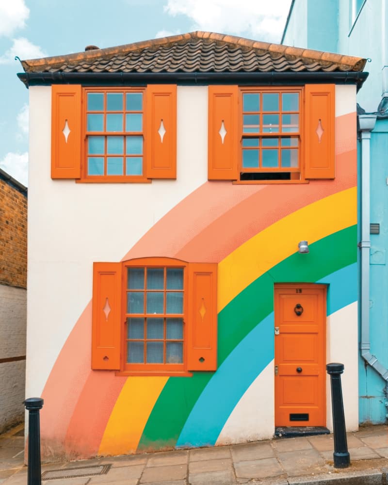 Colorful Rainbow House by Gabor Estefan — canvas wall art