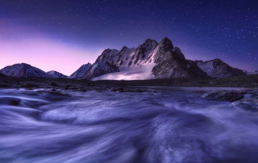 Starry Mountain Stream by Damon Hao — canvas wall art