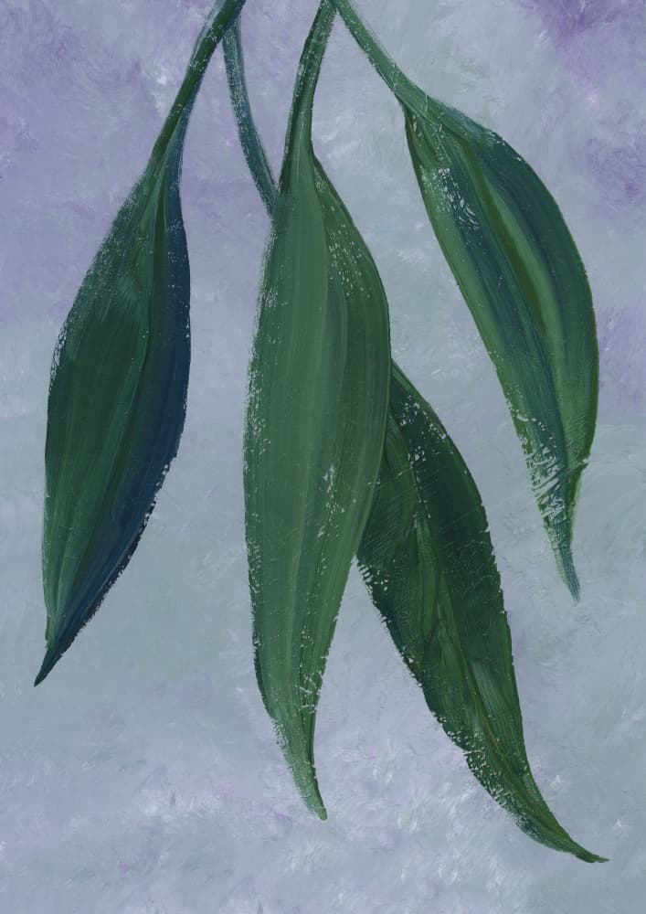 Gentle Green Leaves by Rosana Laiz Blursbyai — canvas wall art