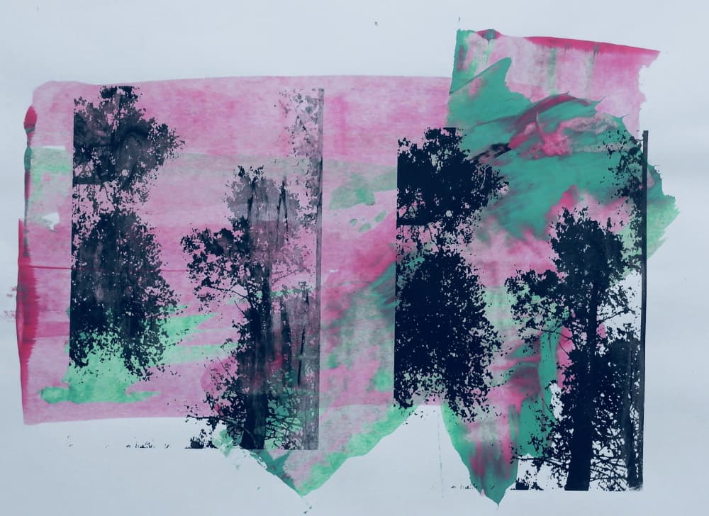 Vibrant Abstract Forest by kellymariesmith — canvas wall art