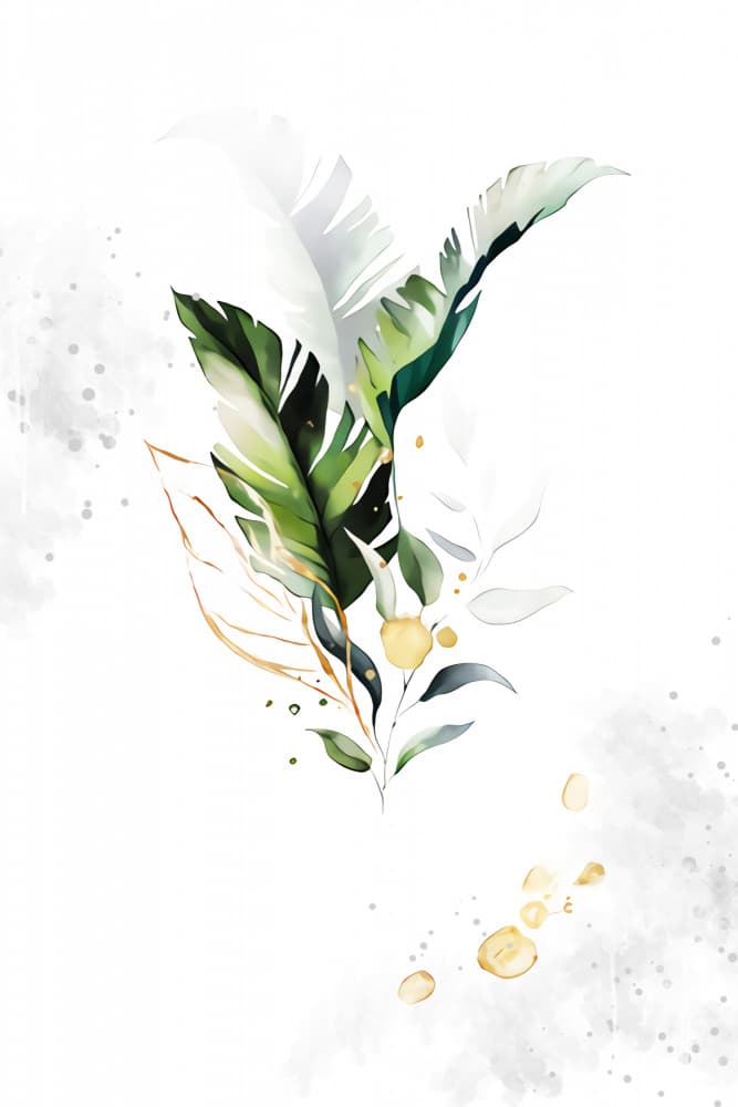 Watercolor Tropical Leaves by Rafal Kulik — canvas wall art