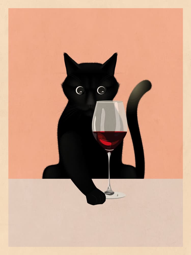 Curious Black Cat by WallChart Art Studio — canvas wall art