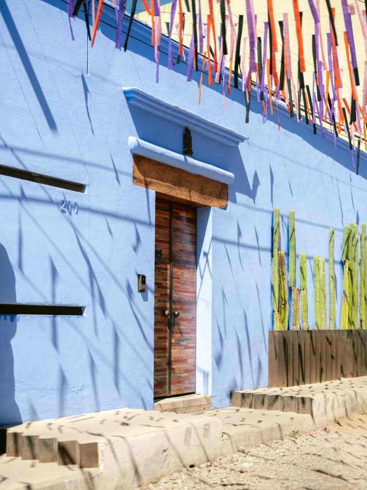Oaxacan door - Colorful travel photography Mexico by Raisa Zwart — canvas wall art