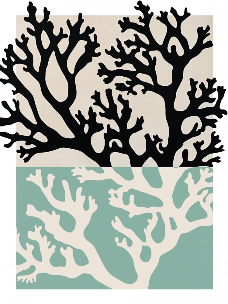 Coral Silhouettes by Treechild — canvas wall art