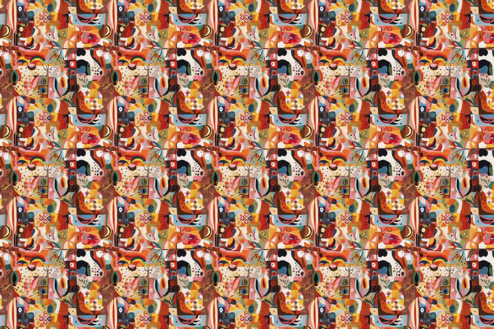 Vibrant Mosaic Flow by Treechild — canvas wall art