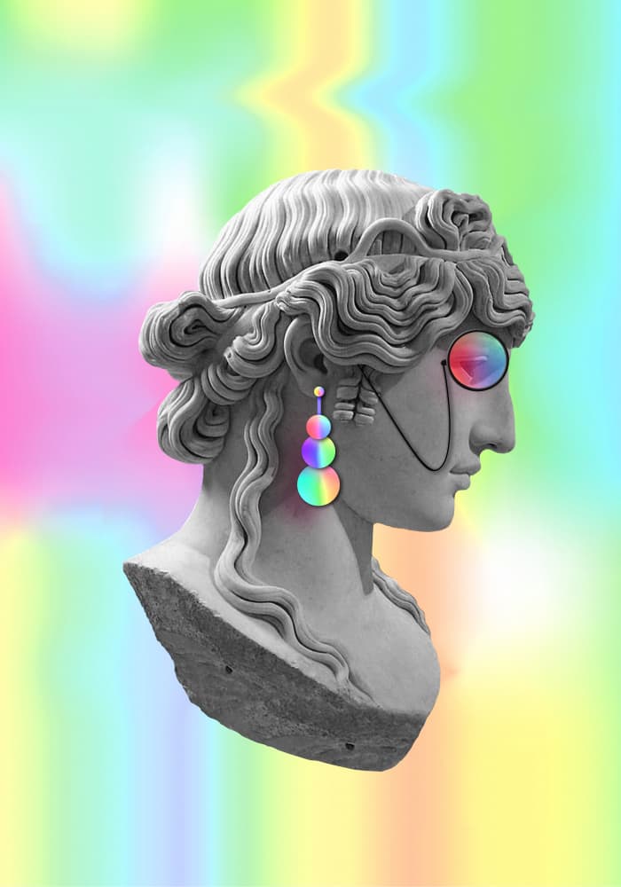 Rainbow Monocle Bust by Fadil Roze — canvas wall art