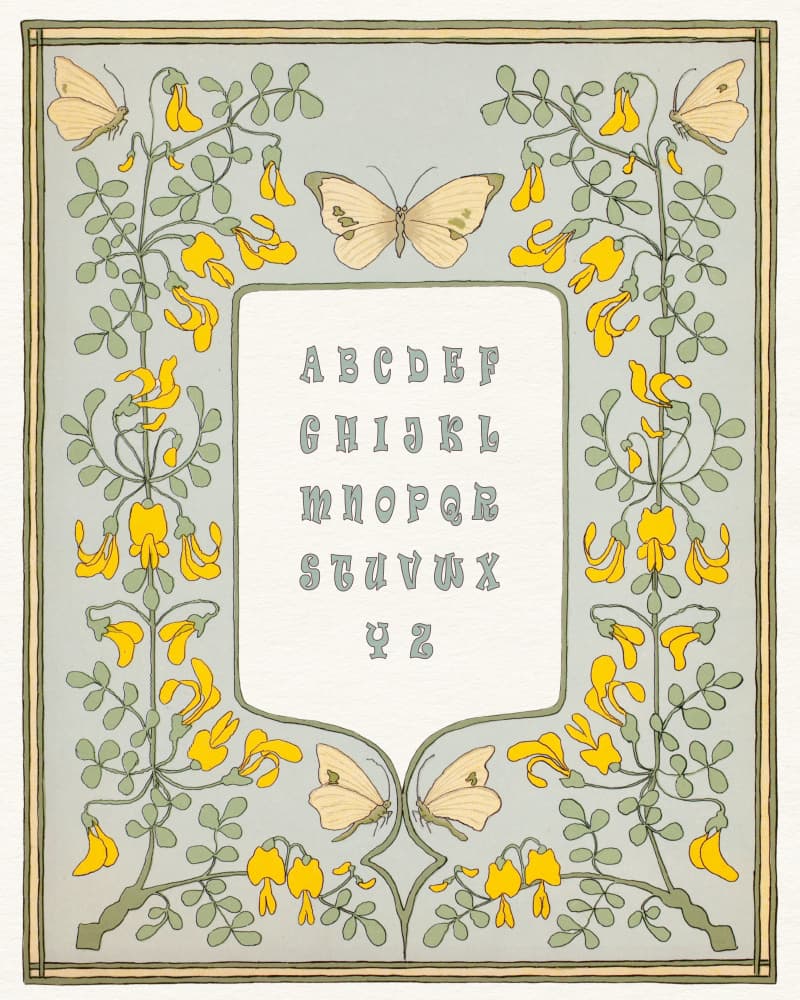 Elegant Floral Alphabet by Wild Violets — canvas wall art