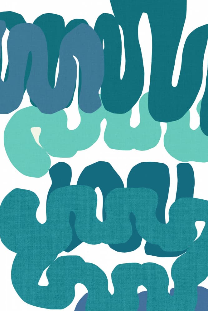 Wavy Teal Blues by casa cartissi — canvas wall art