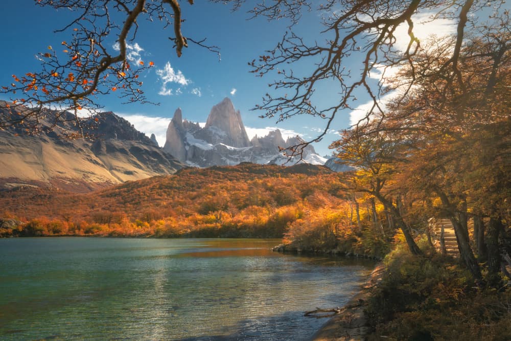 Autumn Mountain Lake Vista by Andreea Selagea — canvas wall art