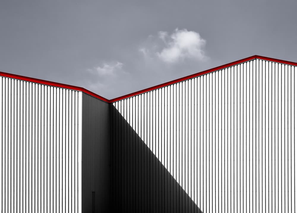 Red Lined Architecture by Harry Verschelden — canvas wall art