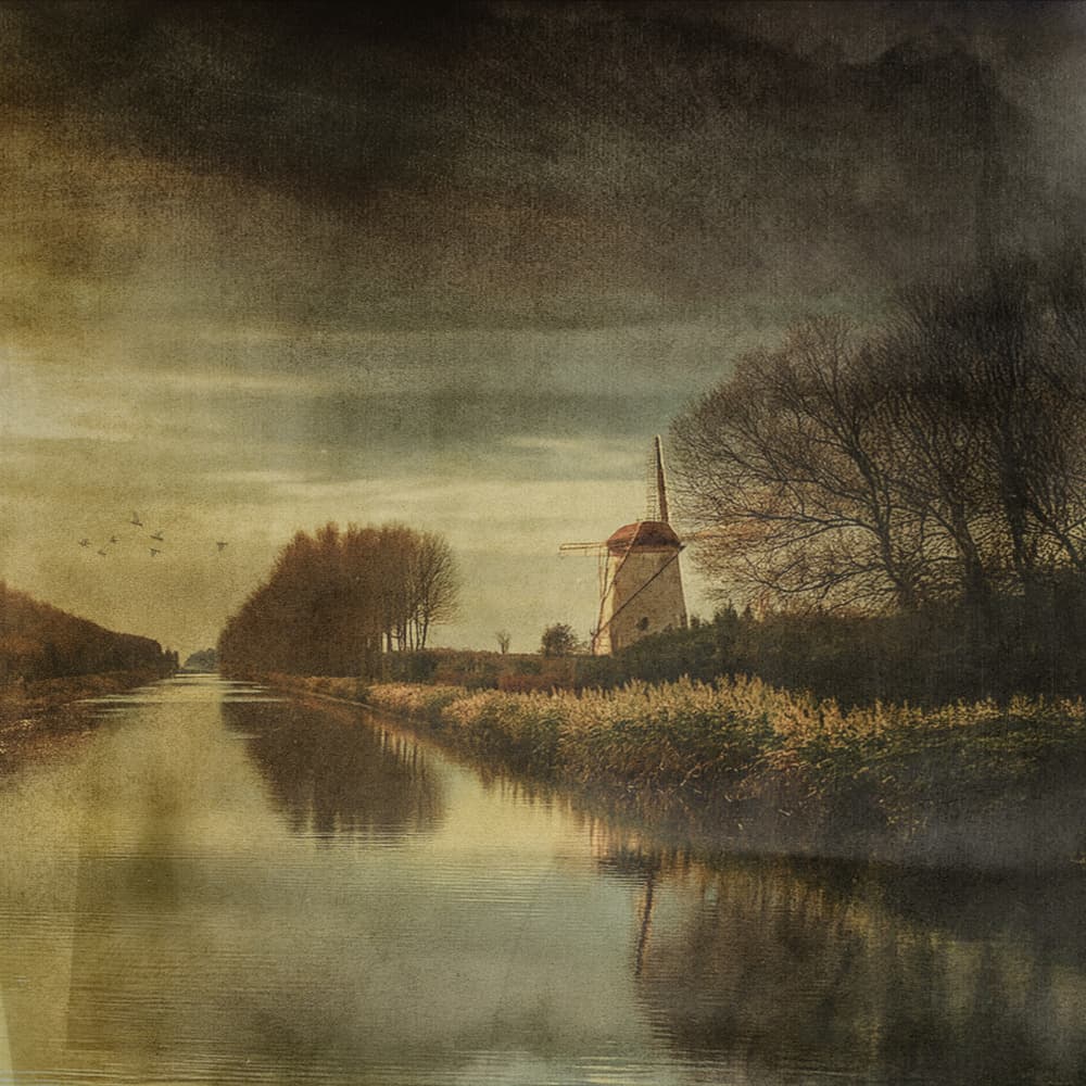 Dutch Windmill Reflection by Yvette Depaepe — canvas wall art