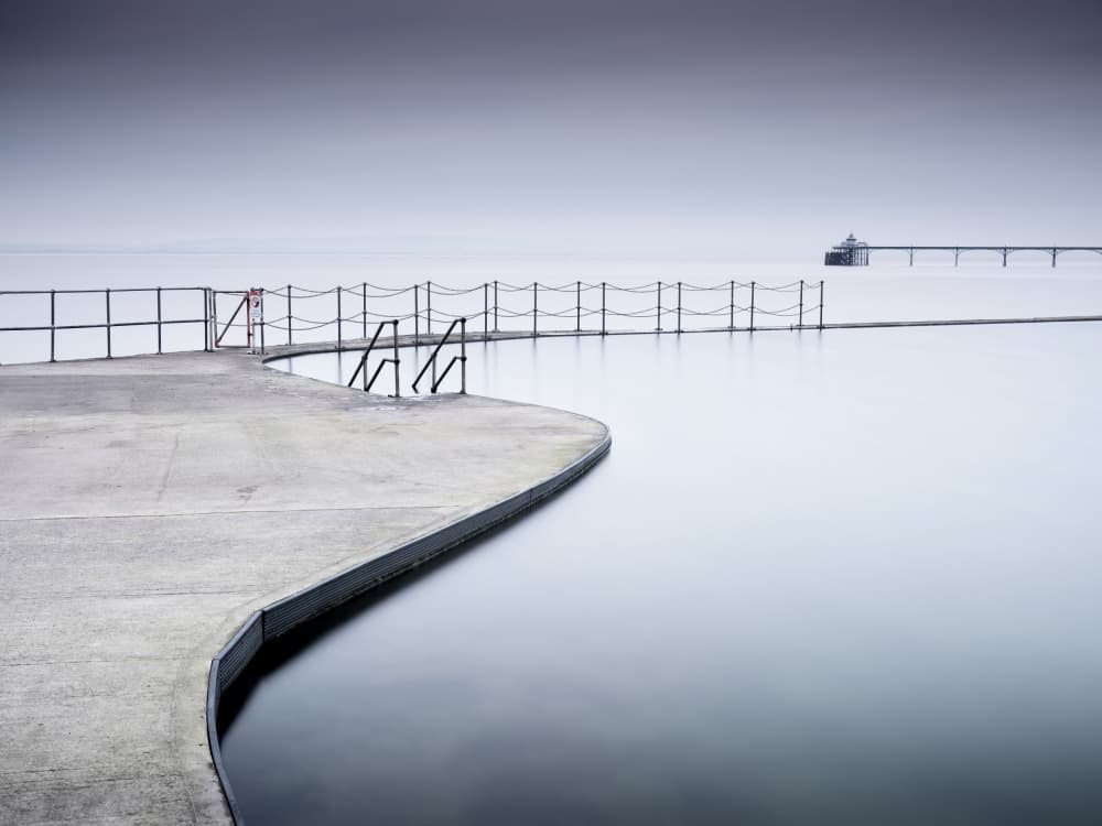 Minimalist Ocean Pool by Robert Bolton — canvas wall art