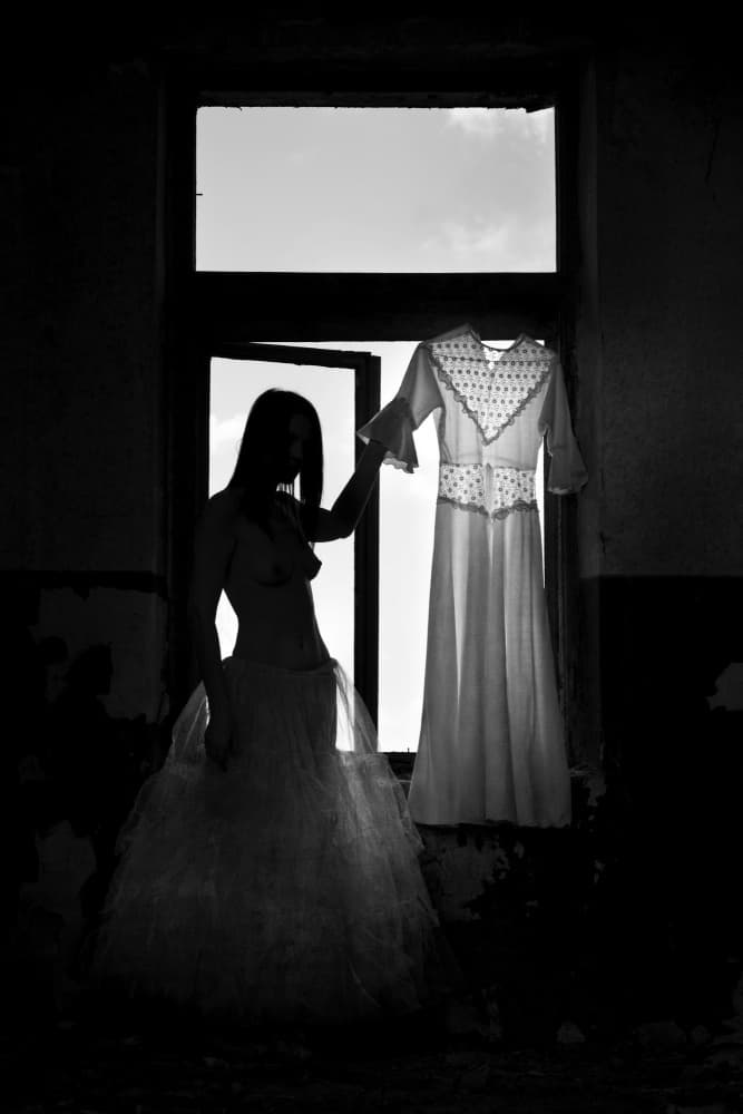 Vintage Dress Silhouette by Ileana Bosogea-Tudor — canvas wall art