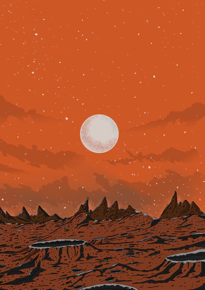 Red Planet Moonscape by Nicholas — canvas wall art