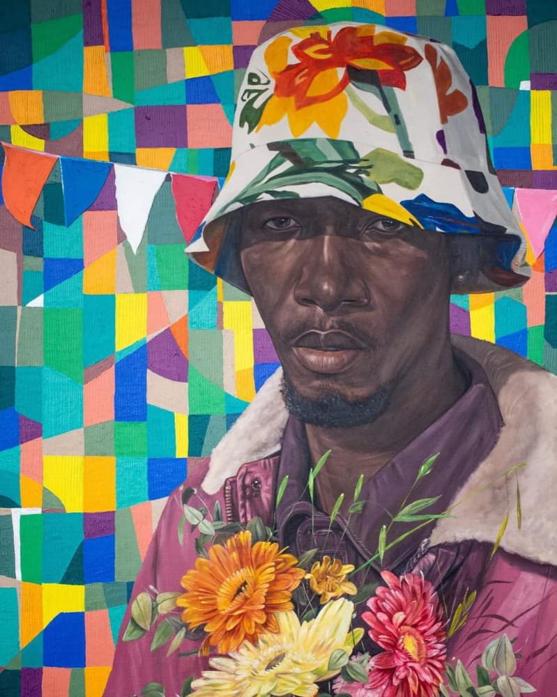 Man with Floral Hat by Damilare Jamiu — canvas wall art