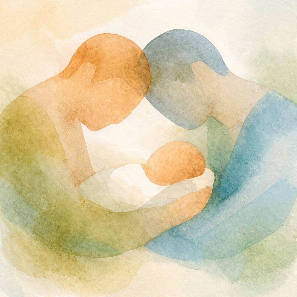 Tender Family Moment by Natalie Bruns — canvas wall art