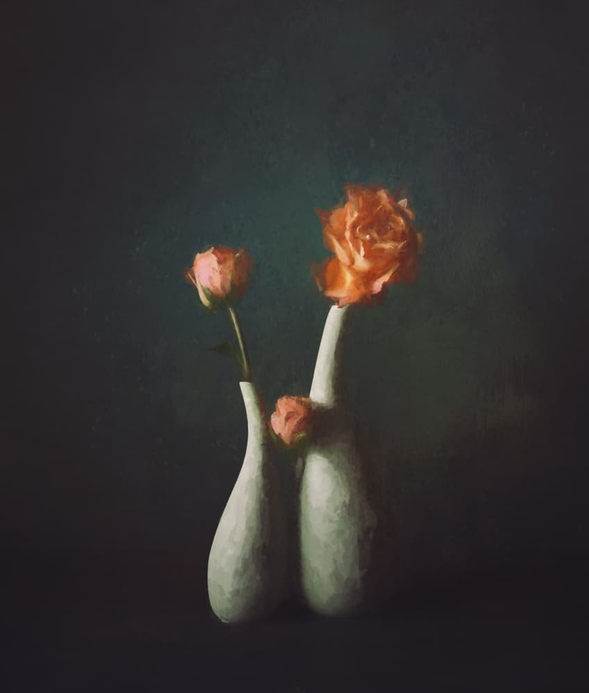 Moody Rose Vases by John-Mei Zhong — canvas wall art