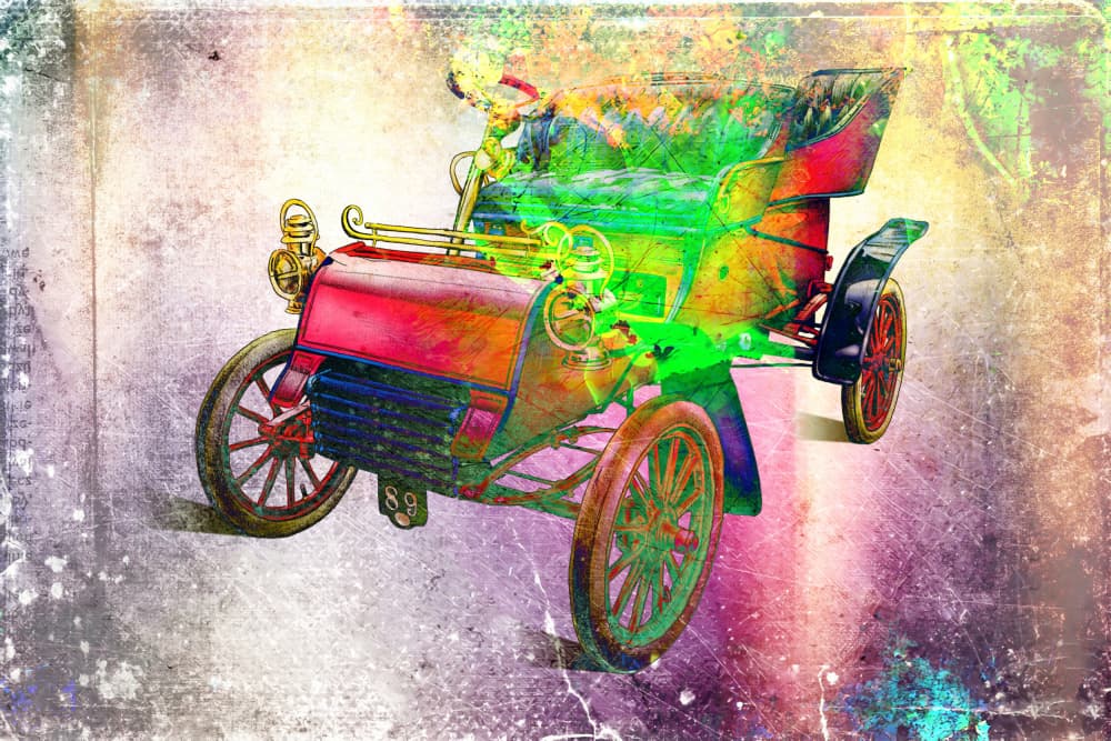 Vibrant Classic Automobile by Rafal Kulik — canvas wall art