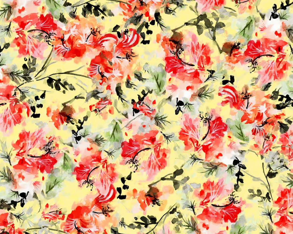Red Watercolor Blooms by Uma Gokhale — canvas wall art