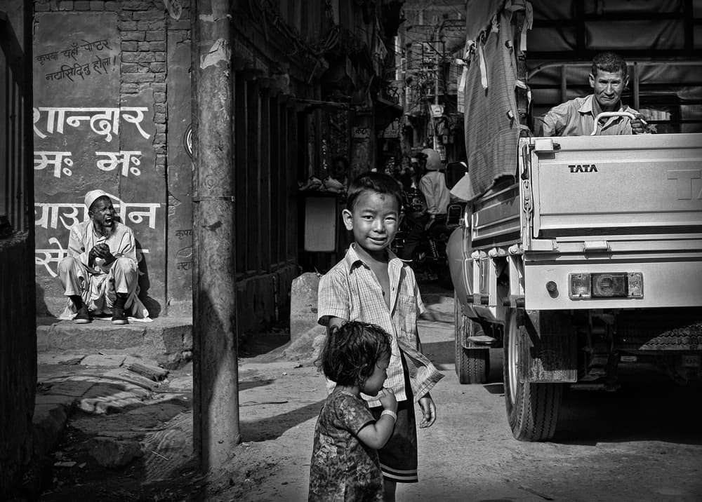 Asian Street Children by Eyal Bussiba — canvas wall art