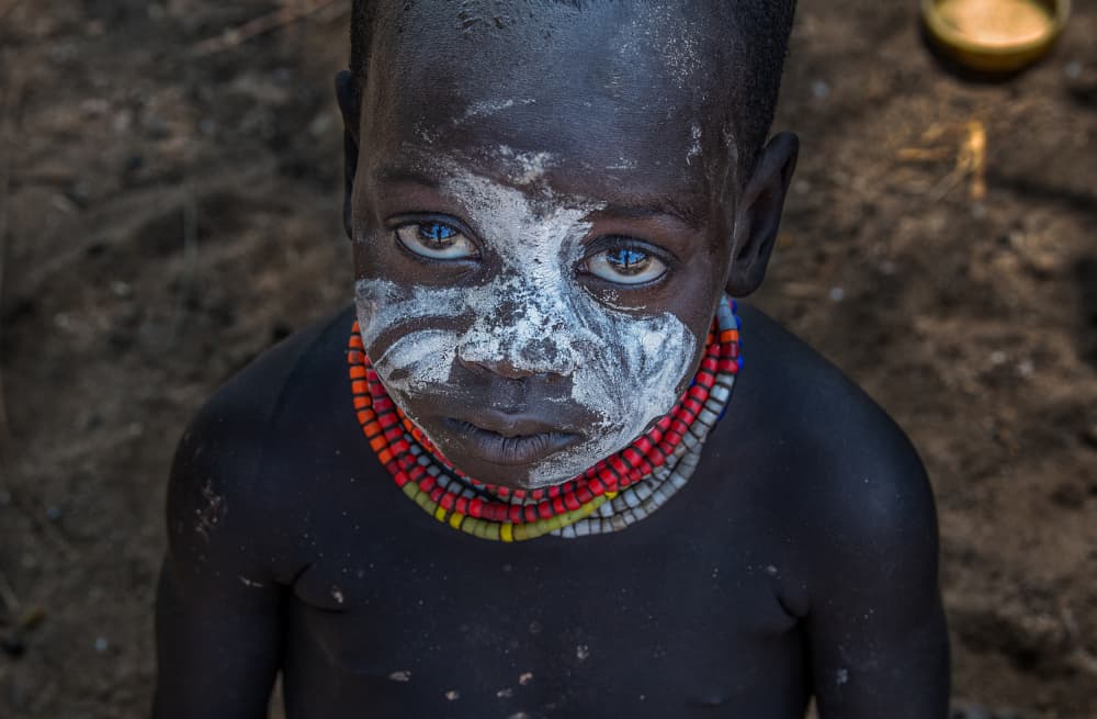 Tribal Child Portrait by Joxe Inazio Kuesta Garmendia — canvas wall art