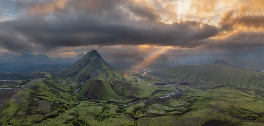 Sun Rays Over Green Mountains by James Bian — canvas wall art