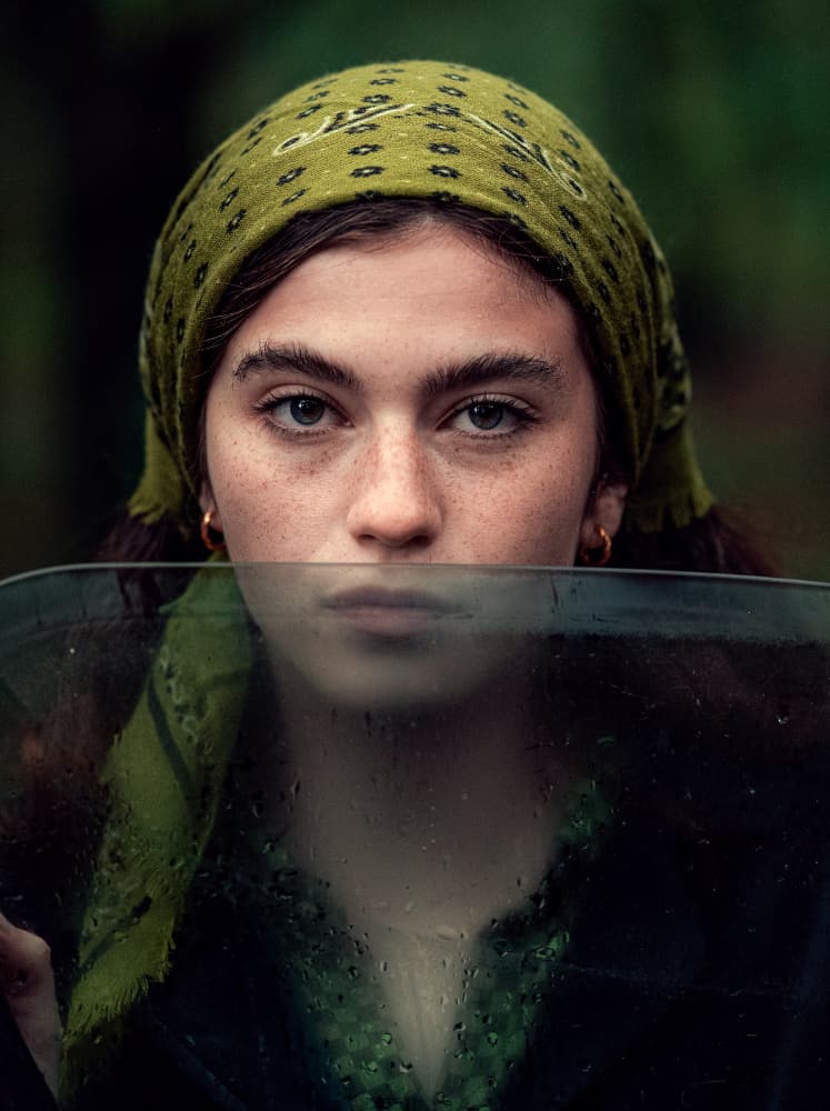 Young Woman's Rainy Gaze by Falko Matte — canvas wall art