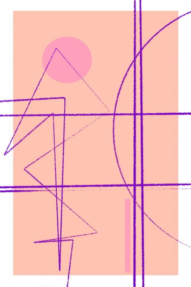 Pink Geometric Dance by Treechild — canvas wall art
