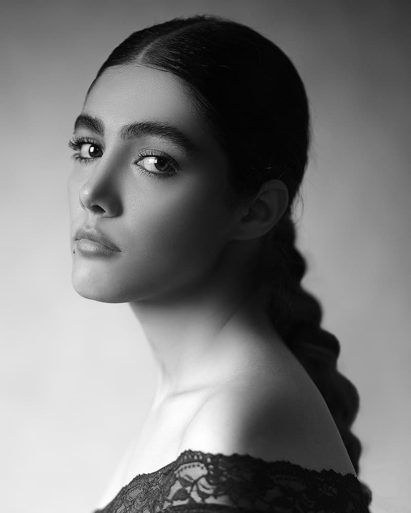 Captivating Black White Portrait by Amin Hamidnezhad — canvas wall art