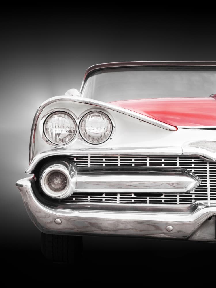 Classic Red Car Front by Beate Gube — canvas wall art