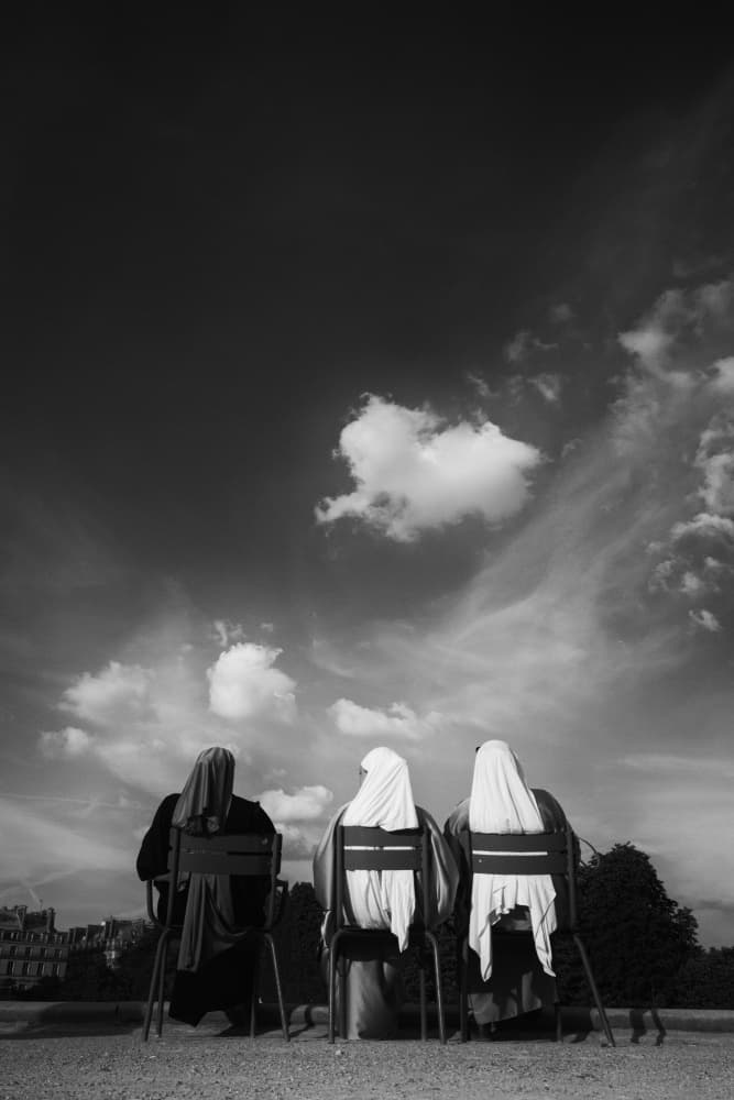 Contemplative Draped Figures by Selaru Ovidiu — canvas wall art