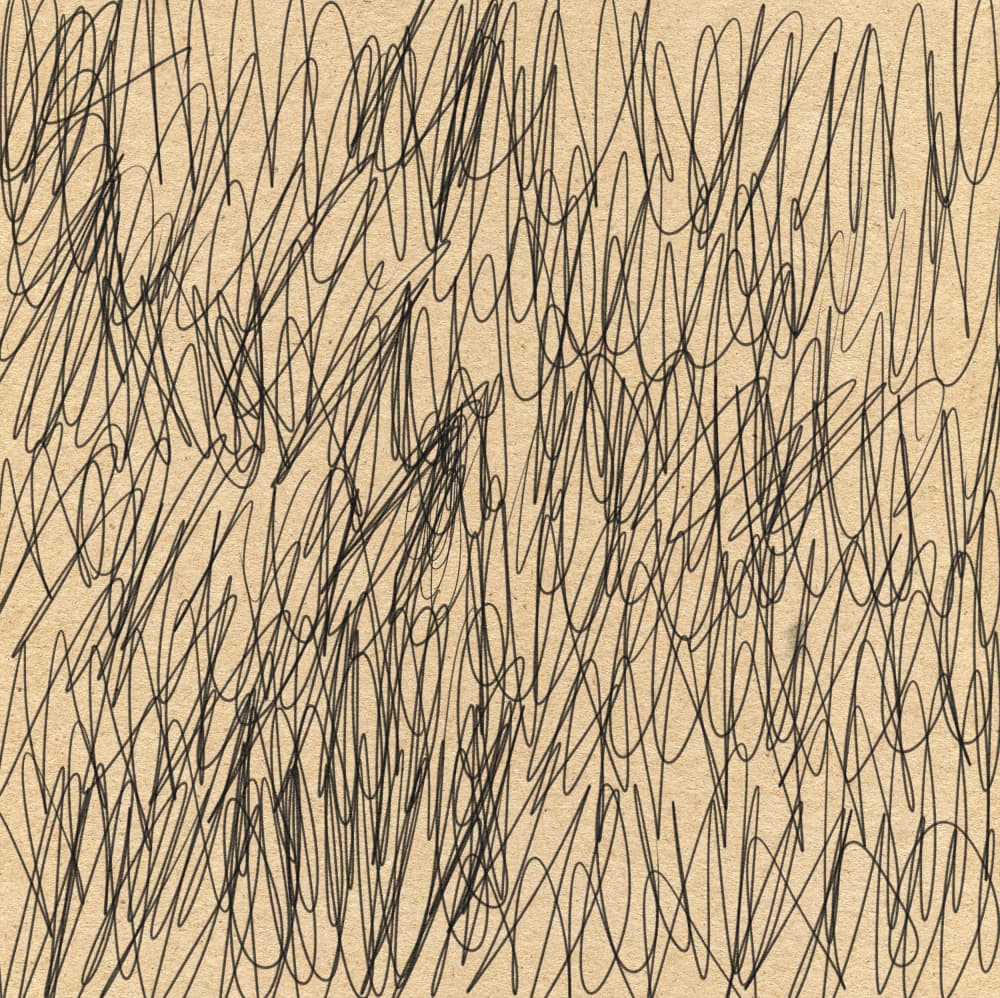 Chaotic Black Scribbles by Nicholas — canvas wall art