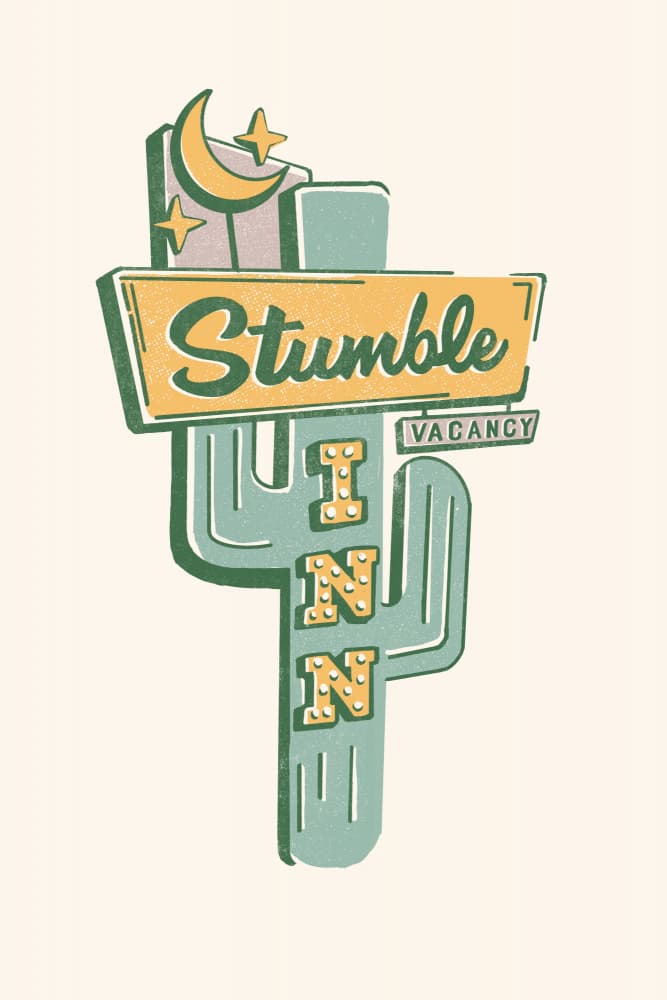 Stumble Inn Motel Modern Western Americana Art by The Whiskey Ginger — canvas wall art