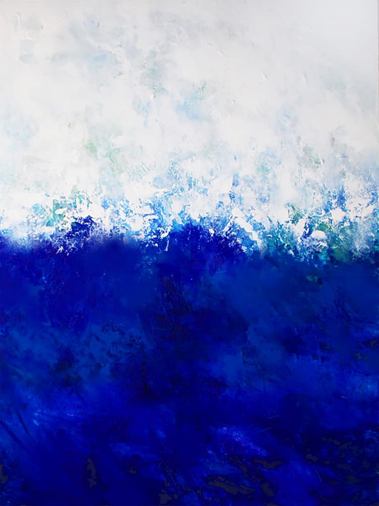 Deep Blue Wave Abstract by Ron Halfant — canvas wall art