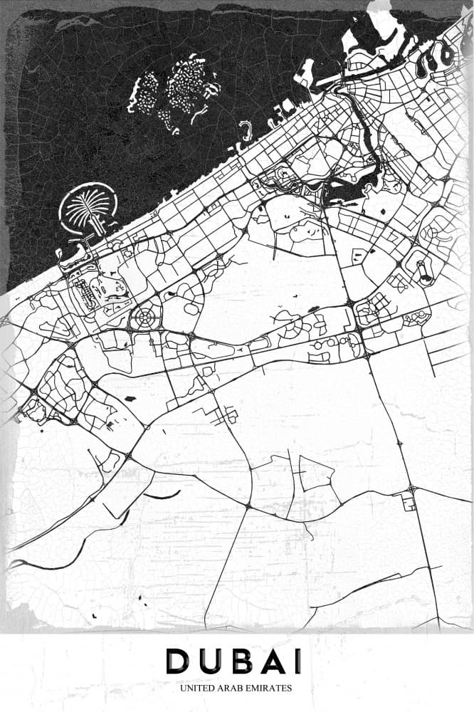 Iconic Dubai Map by StudioSix — canvas wall art