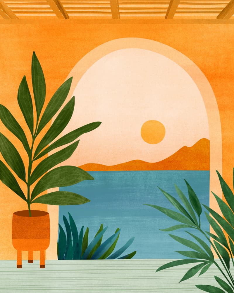 Riviera Villa View by Kristian Gallagher — canvas wall art