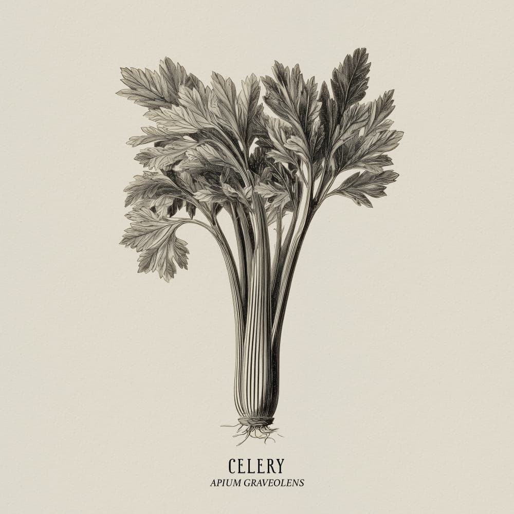 Vintage Celery Botanical by Andreas Magnusson — canvas wall art