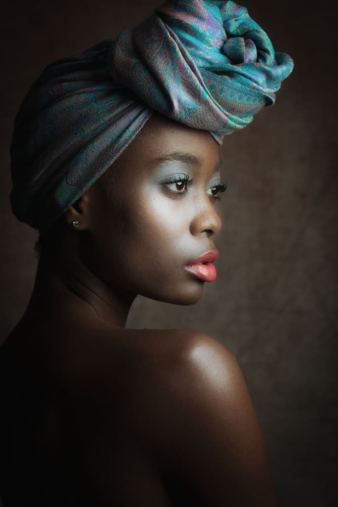 Elegant Turban Portrait by Ruth Franke — canvas wall art