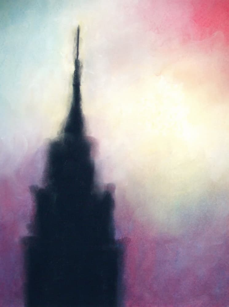 Colorful Skyscraper Sunset by Janel Bragg — canvas wall art