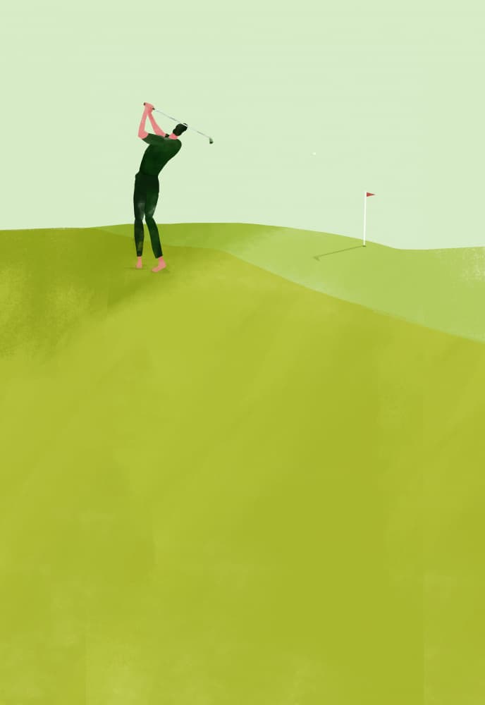 Golfer's Green Swing by Annelien Smet — canvas wall art