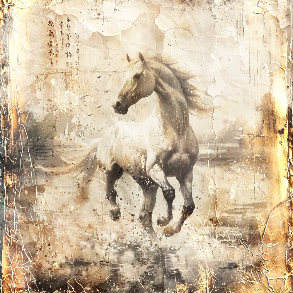 Galloping Vintage Horse by Rafal Kulik — canvas wall art