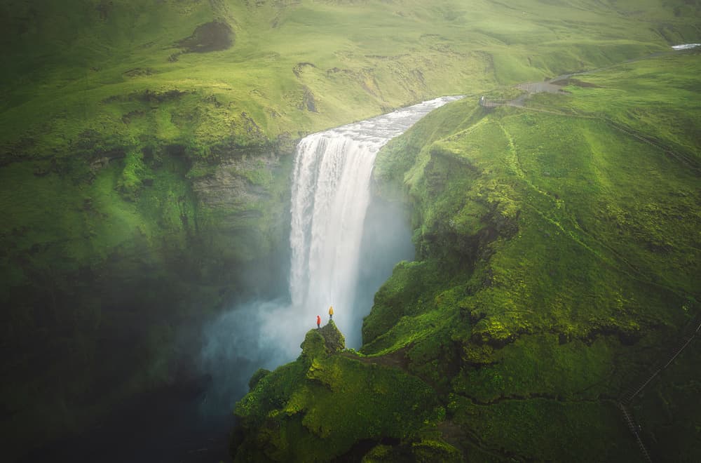 Majestic Green Waterfall by Cuma Cevik — canvas wall art