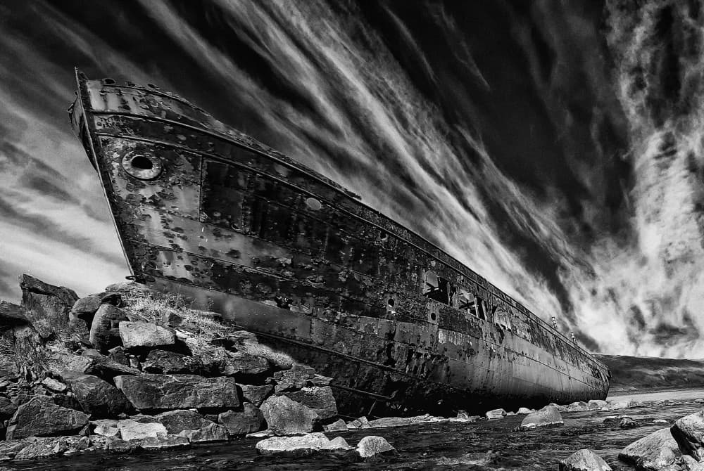 Abandoned Shipwreck Sky by Þorsteinn H. Ingibergsson — canvas wall art
